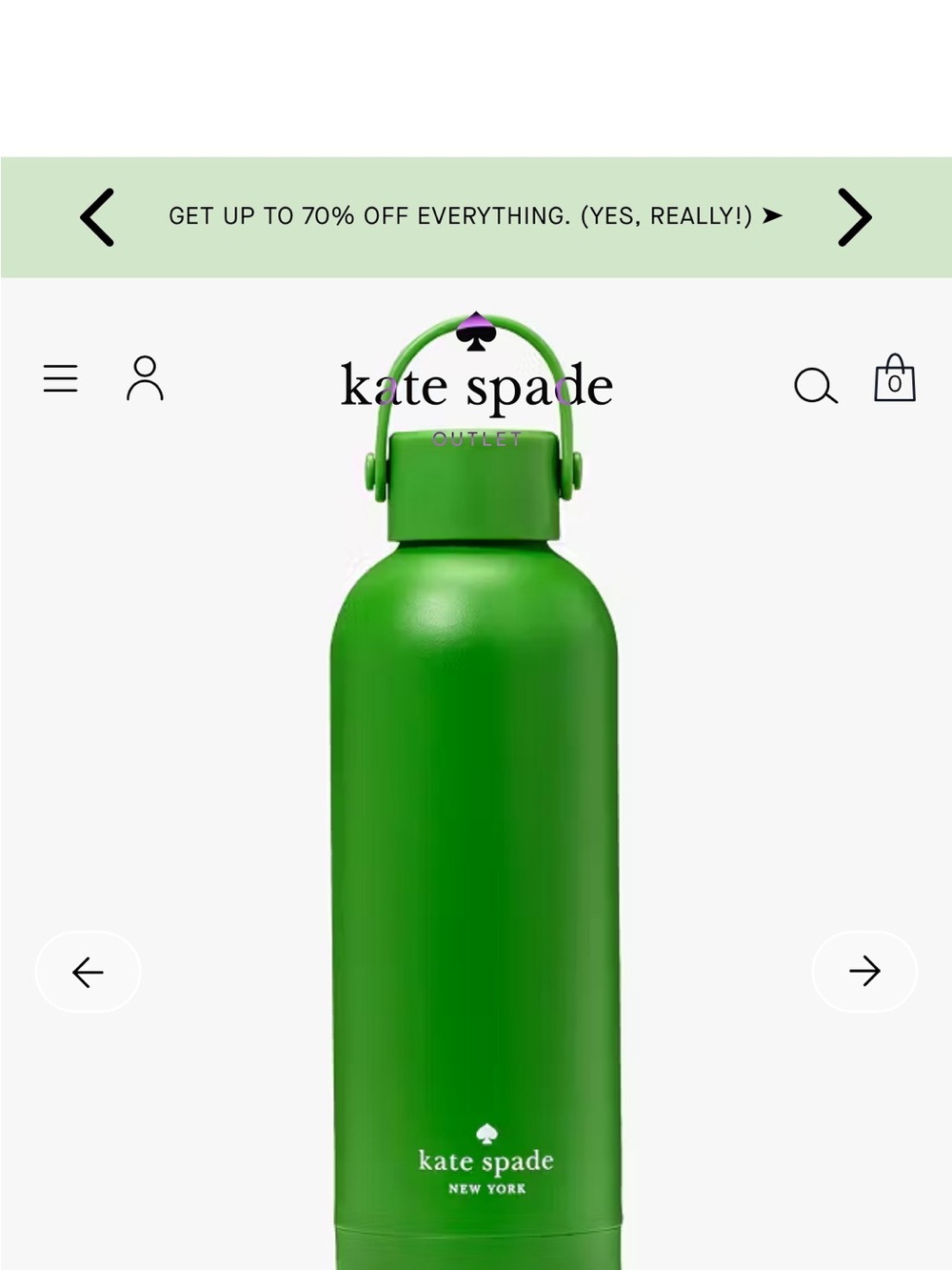 kate spade Bright Green Stainless Steel Water Bottle